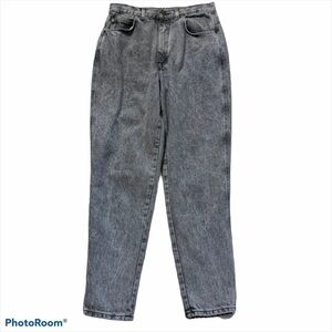 Vintage Chic Stonewashed Black Gray Jeans Made USA